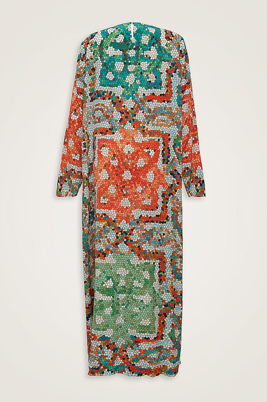 Seljuk Sun Green Crepe Silk Dress - 4
