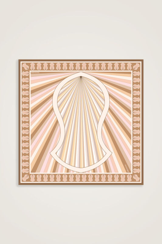 Sevgili'nin Ayak İzi Krem-Bej Tivil İpek Eşarp 90x90 - 1