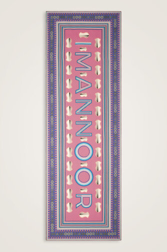 Sevgili'nin Ayak İzi Pembe-Mor Pamuk İpek Şal 83x203 - Imannoor (1)