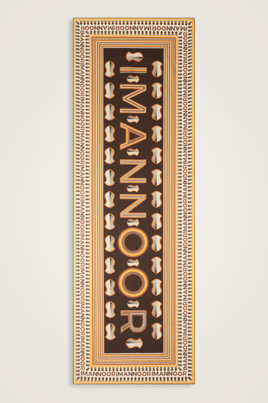 Sevgili'nin Ayak İzi Sarı-Kahve Pamuk İpek Şal 83x203 - 2