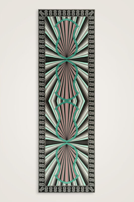 Sevgili'nin Ayak İzi Turkuaz-Gri Krep İpek Şal 70x210 - 1