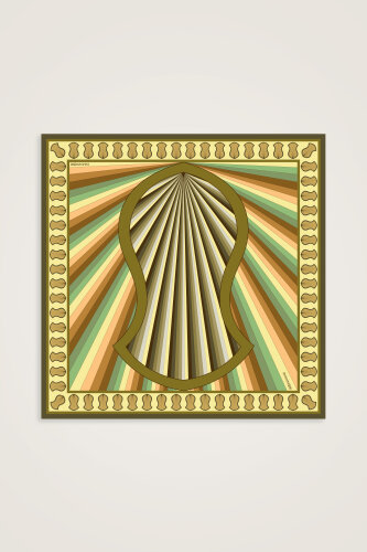 Sevgili'nin Ayak İzi Yeşil Tivil İpek Eşarp 90x90 - Imannoor