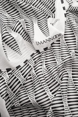 Shuttle Black-White Cotton Floss Shawl - Imannoor (4)