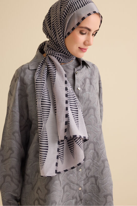 Shuttle Gray Cotton Floss Shawl - 1