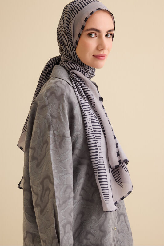 Shuttle Gray Cotton Floss Shawl - 5