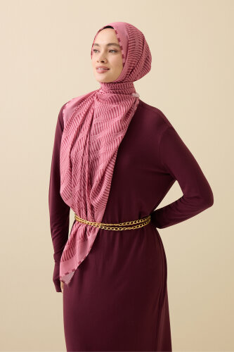 Shuttle Pink Cotton Floss Shawl - Imannoor (3)