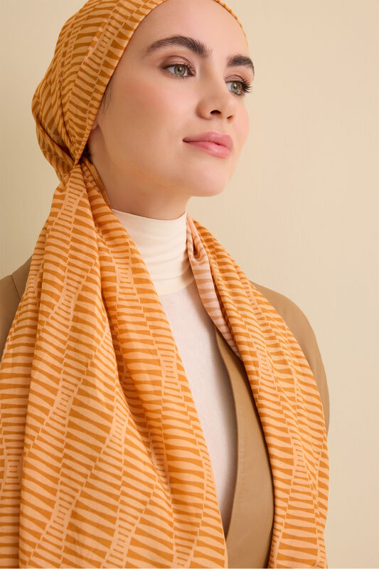 Shuttle Saffron Cotton Floss Shawl - 3