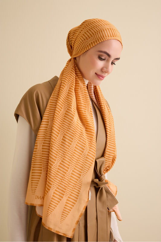 Shuttle Saffron Cotton Floss Shawl - 5