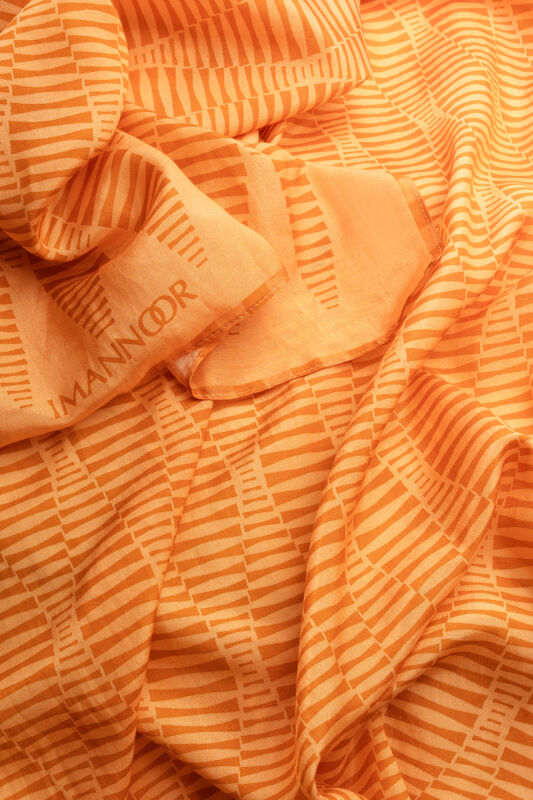 Shuttle Saffron Cotton Floss Shawl - 4