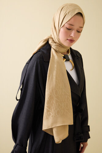 Signature I Beige Jacquard Shawl 