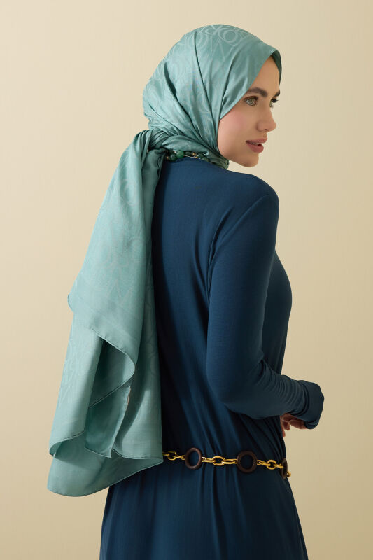 Signature I Mint Green Jacquard Shawl - 1