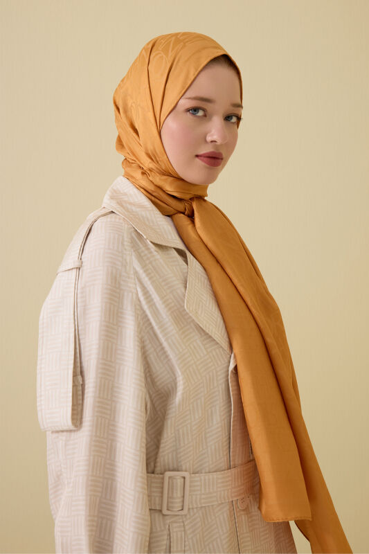 Signature I Saffron Jacquard Shawl - 3