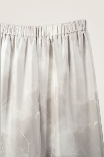 Silver Twill Silk Trousers When Lilies Bloom - 2