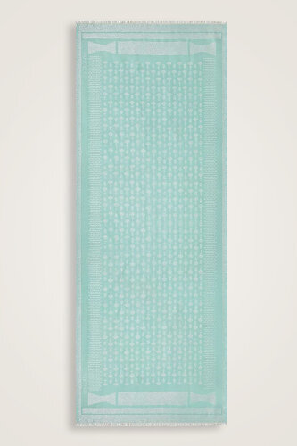 Silvery Carnation Silk Shawl Mint - 2