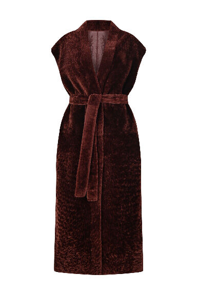 Sleeveless Cherry Maroon Bathrobe - 2