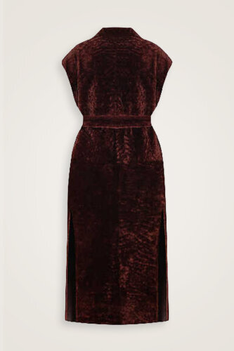 Sleeveless Cherry Maroon Bathrobe - 2