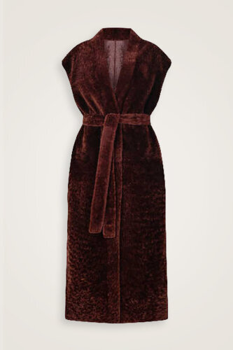 Sleeveless Cherry Maroon Bathrobe 