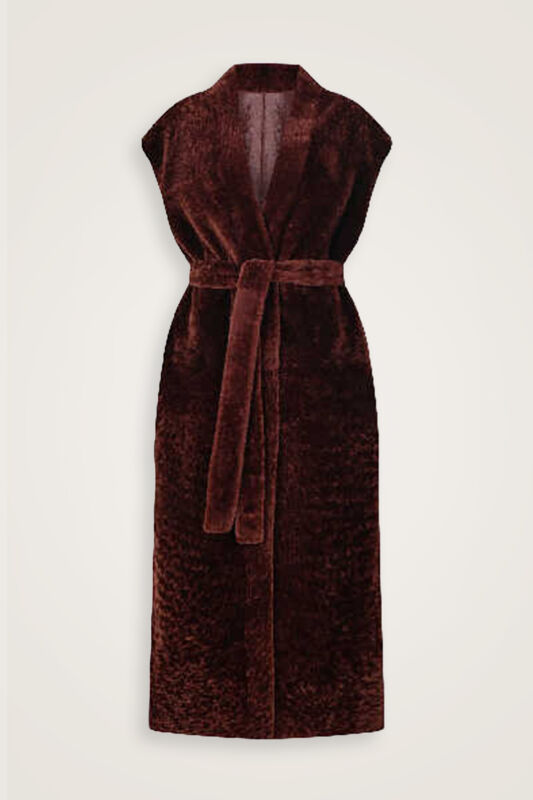 Sleeveless Cherry Maroon Bathrobe - 1