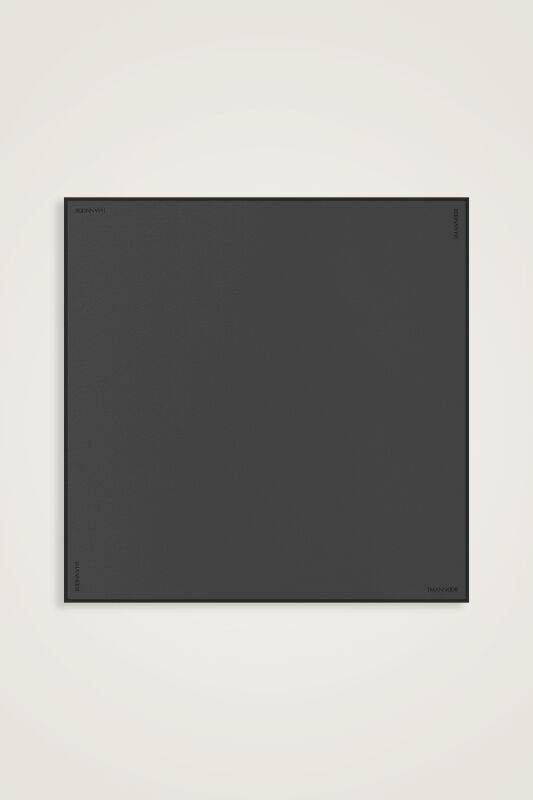 Solid Color Anthracite Crepe Silk Scarf - 2