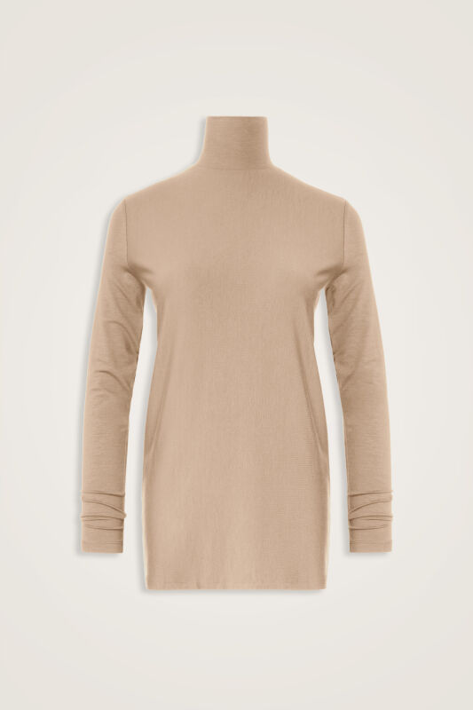 Solid Color Beige Supreme Blouse - 1