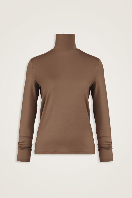 Solid Color Cappuccino Short Supreme Blouse - 1