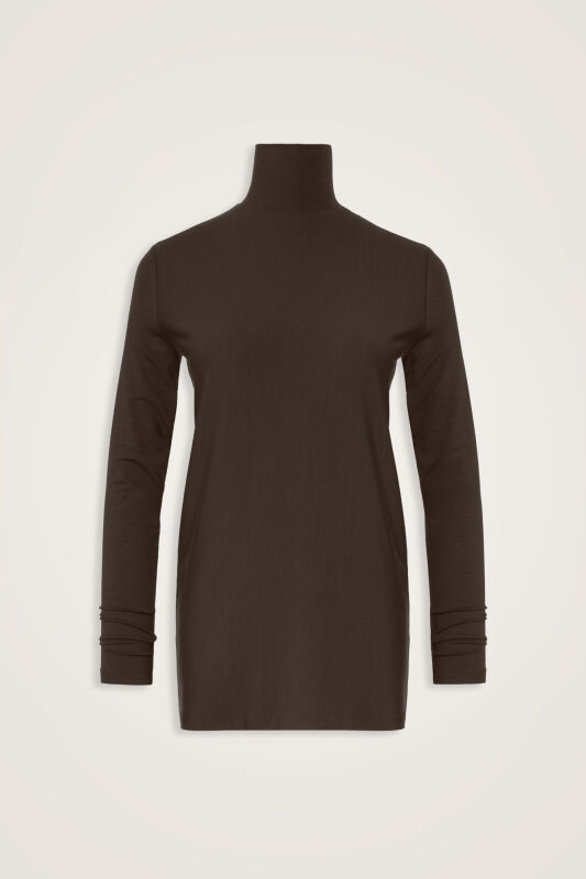 Solid Color Dark Brown Supreme Blouse - 1