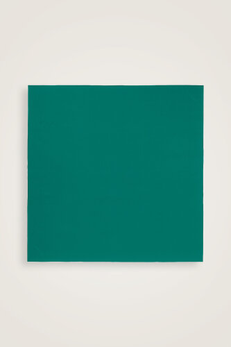 Solid Color Dark Green-Turquoise Double-Sided Silk Scarf - 4