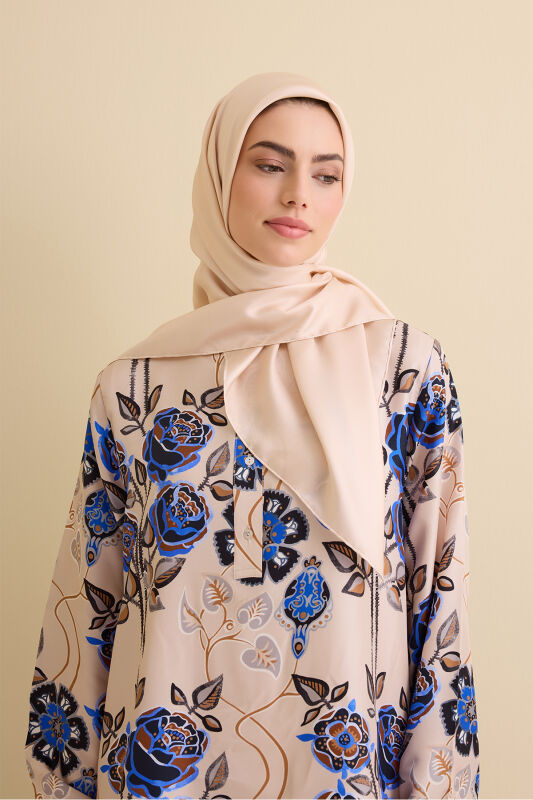 Solid Color Light Powder-Dark Powder Double-Sided Silk Scarf - 4