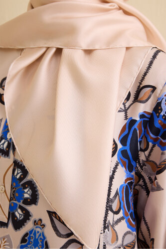 Solid Color Light Powder-Dark Powder Double-Sided Silk Scarf - 6