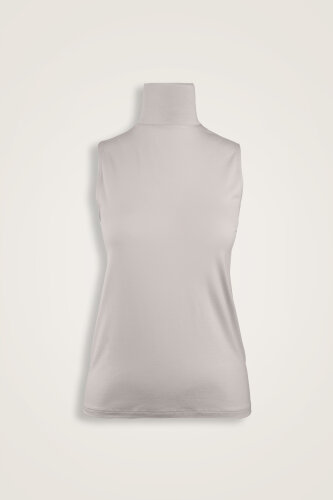 Solid Color Light Stone Long Supreme Sleeveless Blouse 