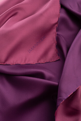 Solid Color Purple Violet-Pink Violet Double-Sided Silk Scarf - 5