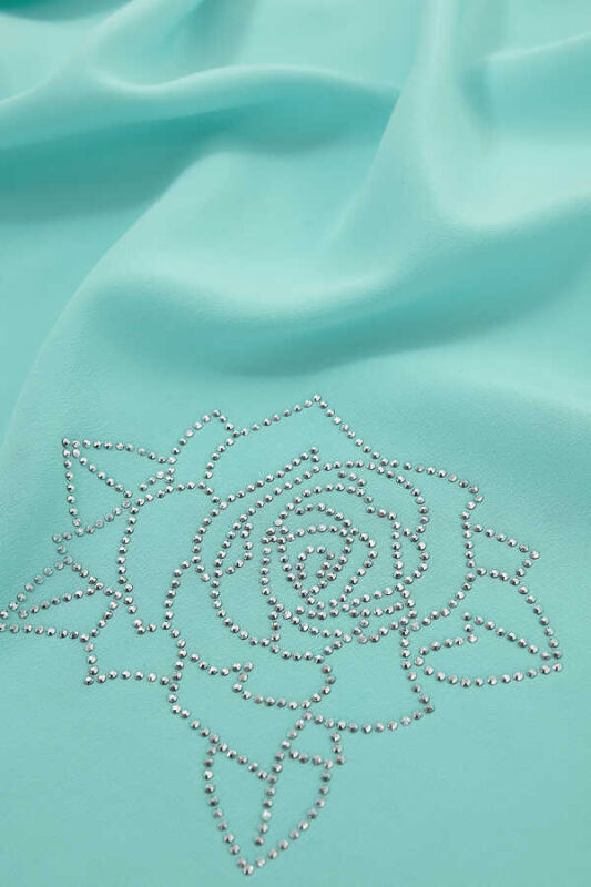 Solid Mongol Silk Shawl Blue - 3