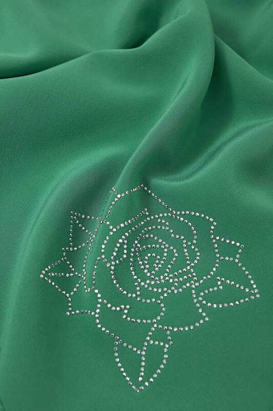 Solid Mongol Silk Shawl Green - 4