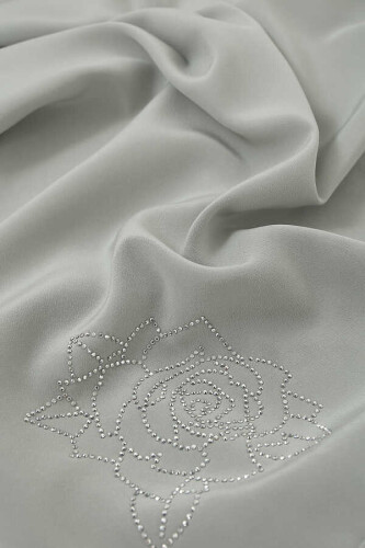 Solid Mongol Silk Shawl Grey - 3