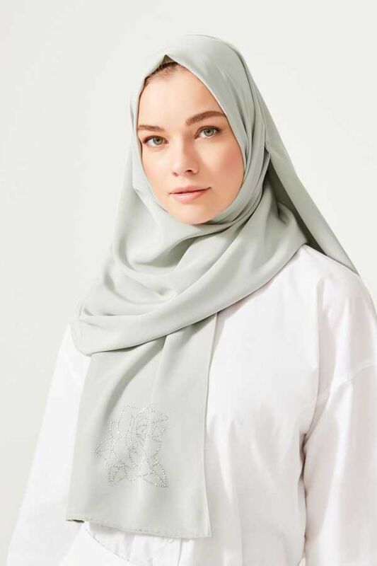 Solid Mongol Silk Shawl Grey - 2
