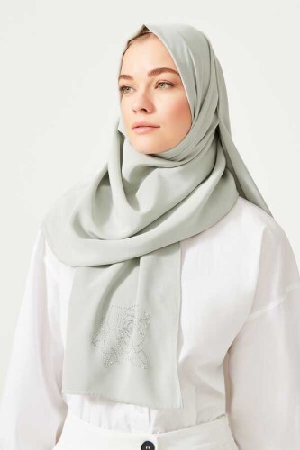 Solid Mongol Silk Shawl Grey - 6