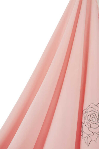 Solid Mongol Silk Shawl Salmon - 5