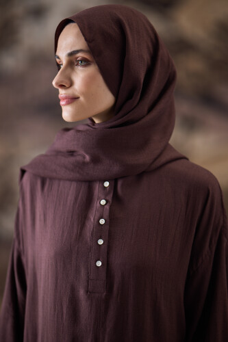 Solid Naia Cotton Shawl Brown 