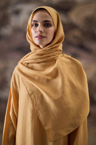 Solid Naia Cotton Shawl Mustard 