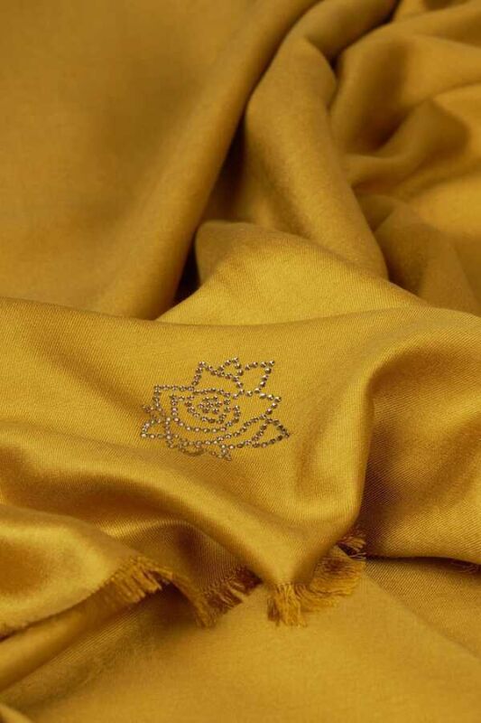 Solid Twill Silk Shawl Gold - 3