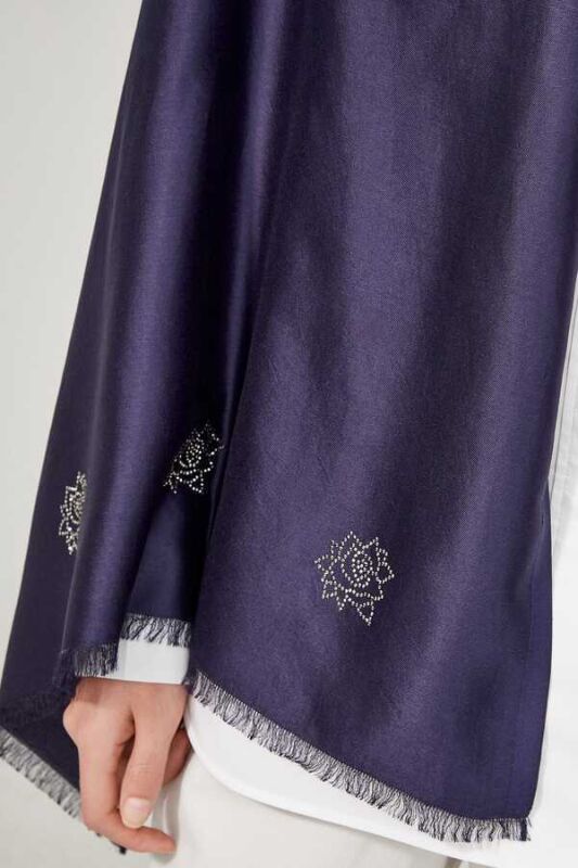 Solid Twill Silk Shawl Purple - 2