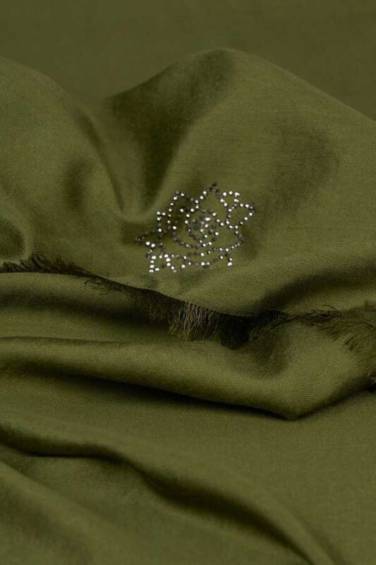 Solid Twill Silk Shawl Warmossgreen - 3