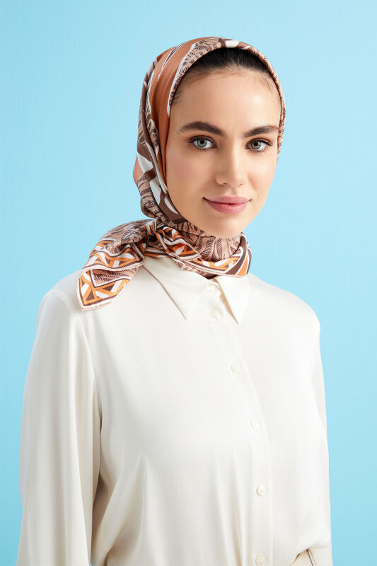 Spear Silk Scarf Beige - 5