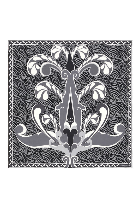 Spear Silk Scarf Black - 1