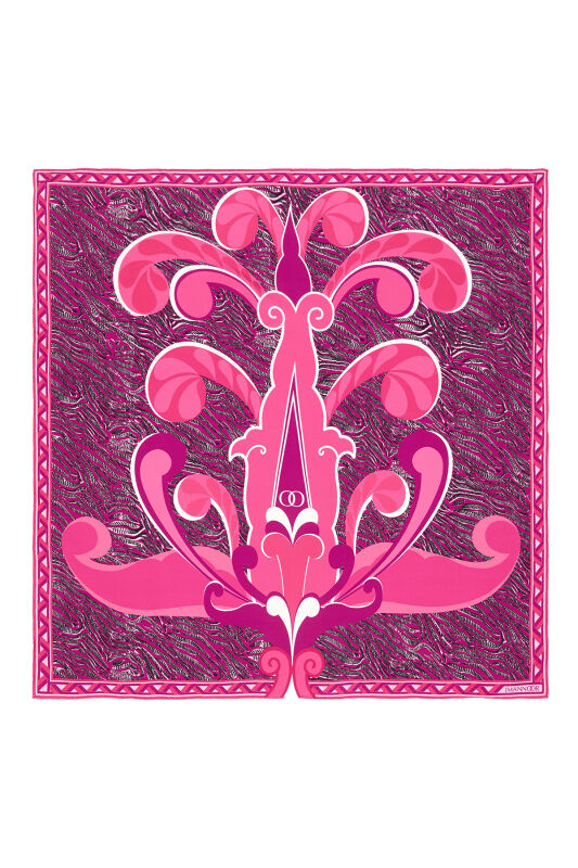 Spear Silk Scarf Fuchsia - 1