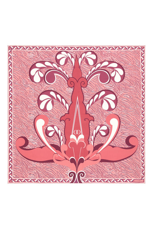 Spear Silk Scarf Salmon - 2