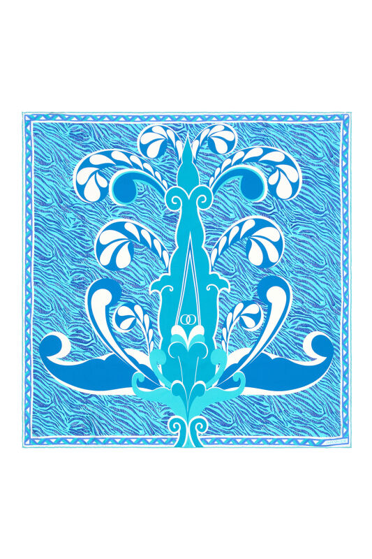 Spear Silk Scarf Turquoise - 2