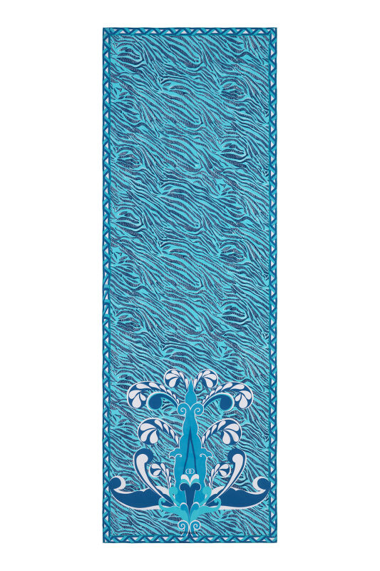 Spear Silk Shawl Aqua - 1