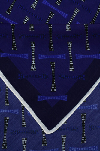 Spotted Logo Flush Viscose Shawl Sax Blue - 4