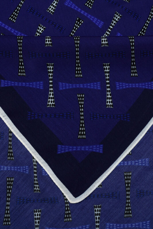 Spotted Logo Flush Viscose Shawl Sax Blue - 4